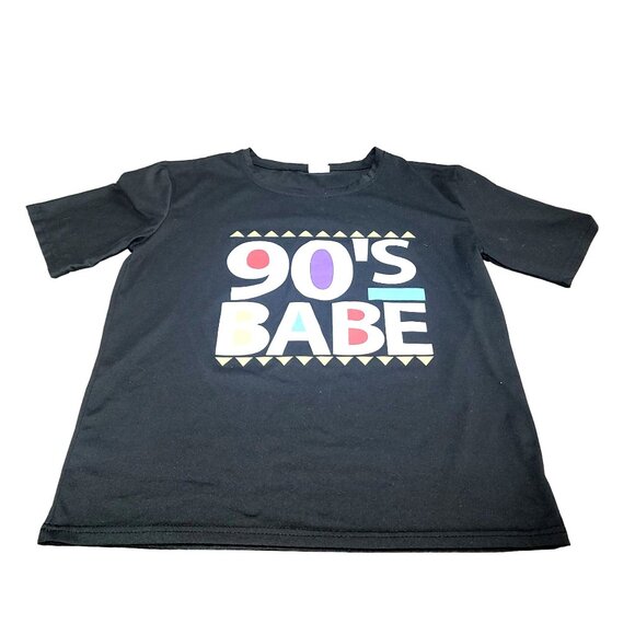 90's Babe Graphic Teem Size M Women's Colorful Retro T-Shirt - Picture 1 of 5